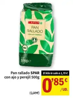 SPAR spar pan rallado con ajo y perejil oferta
