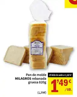 SPAR Milagros pan de molde rebanada gruesa oferta