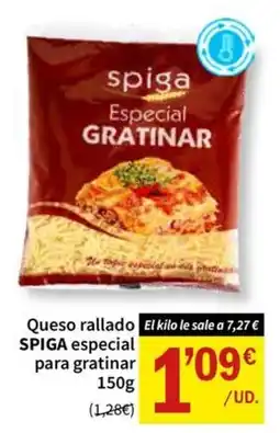 SPAR spiga queso rallado especial para gratinar oferta