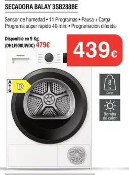 Milar Balay secadora 3sb288be oferta