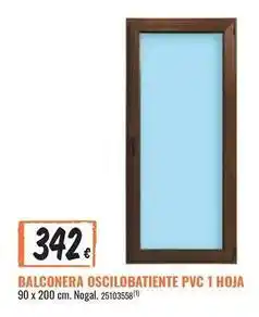 Obramat Pvc - balconera oscilobatiente pvc 1 hoja oferta