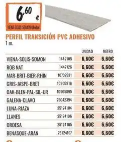 Obramat Pvc - perfil transicion pvc adhesivo oferta