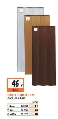 Obramat Pvc - puerta plegable pvc oferta