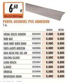 Obramat Vileda - perfil desnivel pvc adhesivo oferta