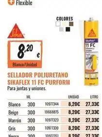 Obramat Sika - sellador poliuretano sikaflex 11 fc purform oferta