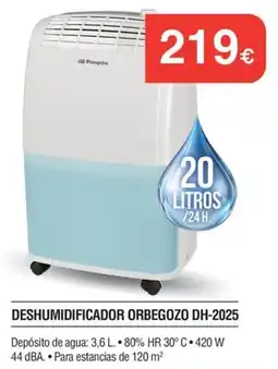 Milar Orbegozo deshumidificador dh-2025 oferta
