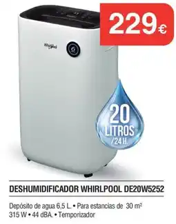 Milar Whirlpool deshumidificador de20w5252 oferta