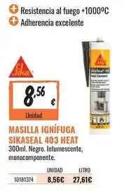 Obramat Sika - masilla ignificiga sikaseal 403 heat oferta