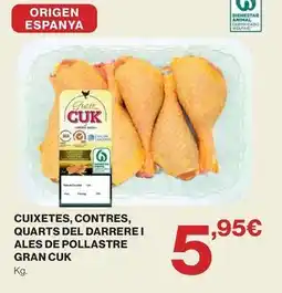 El Corte Inglés Origen - cuixetes, contres, quarts del darrerei ales de pollastre oferta