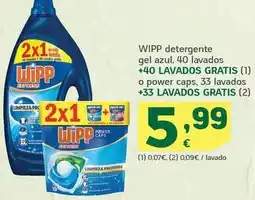 HiperDino Wipp express - detergente gel azul o power caps oferta