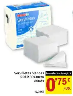SPAR Servilletas blancas SPAR oferta