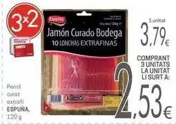Valvi Supermercats Espuña - jamón curado bodega oferta