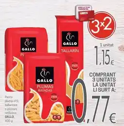 Valvi Supermercats Gallo - pasta pluma pes oferta