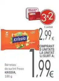 Valvi Supermercats Krissia - barretes de surimi fresc oferta