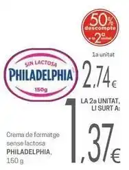 Valvi Supermercats Philadelphia - crema de formatge sense lactosa oferta