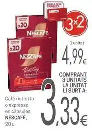 Valvi Supermercats Nescafé - cafe ristretto o expresso en capsules oferta