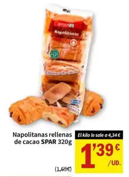 SPAR SPAR Napolitanas rellenas de cacao oferta