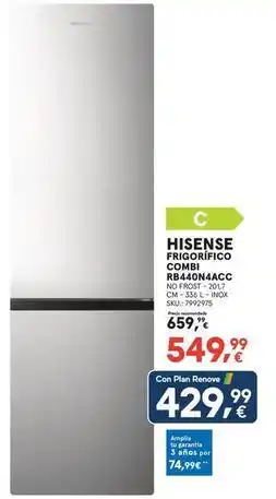 Worten Hisense - frigorifico combi r440in4acc oferta