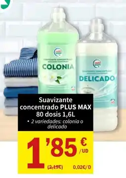 SPAR Suavizante concentrado PLUS MAX oferta