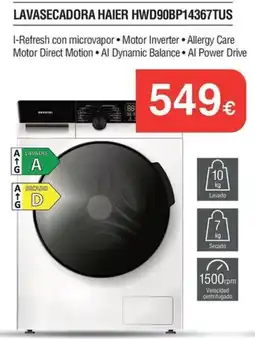 Milar Haier lavasecadora hwd90bp14367tus oferta