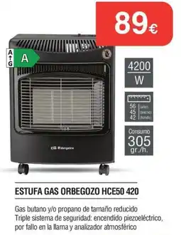 Milar Orbegozo estufa gas hce50 420 oferta