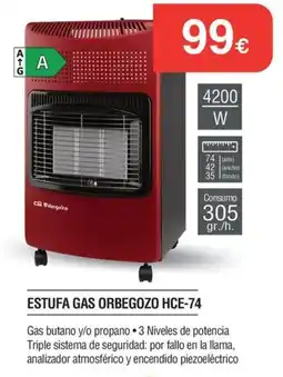 Milar Orbegozo estufa gas hce-74 oferta