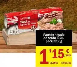 SPAR Spar - pate de higado de cerdo oferta