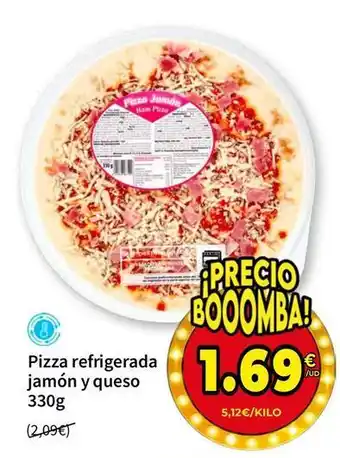 Pizza refrigerada jamon y queso