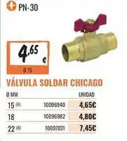 Obramat Valvula soldar chicago oferta