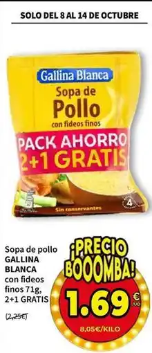 SPAR Gallina blanca - sopa de pollo oferta
