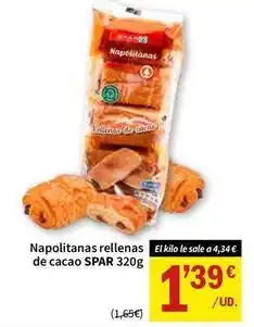 SPAR Spar - napolitanas rellenas de cacao oferta