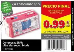 SPAR Spar - compresas ultra alas super, 2u oferta