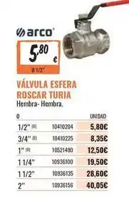 Obramat Arcos - vélvula esfera roscar turia oferta