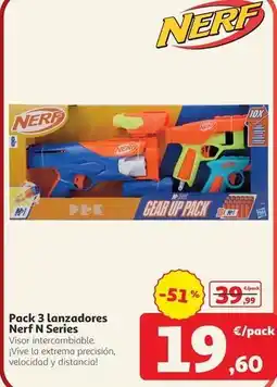 Alcampo Nerf - pack 3 lanzadores oferta