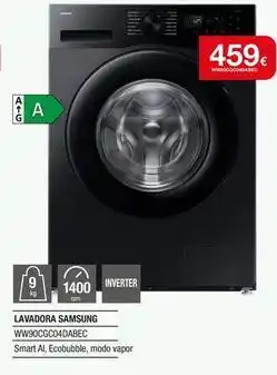 Milar Samsung - lavadora ww90cgc04dbec oferta