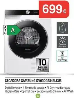 Milar Samsung - secadora dv90dg6845lku3 oferta