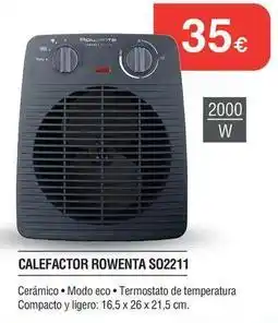 Milar Rowenta - calefactor s02211 oferta