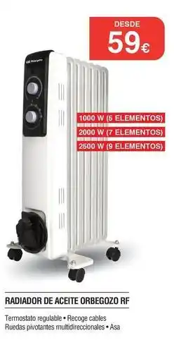 Milar Orbegozo - radiador de aceite rf oferta