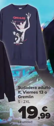 Carrefour It Viernes 13 o Gremlin Sudadera adulto oferta