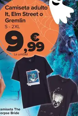 Carrefour Camiseta adulto It, Elm Street o Gremlin oferta