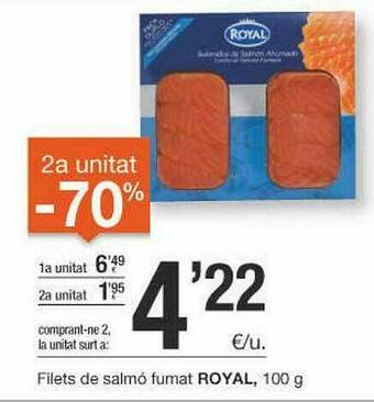 BonpreuEsclat 2a Unitat -70% Filets De Salmó Fumat Royal oferta
