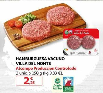 Alcampo Hamburguesa Vacuno Villa Del Monte oferta