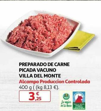Alcampo Preparado De Carne Picada Vacuno Villa Del Monte oferta