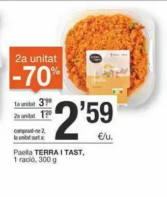 BonpreuEsclat 2a Unitat -70% Paella Terra I Tast I Ració oferta
