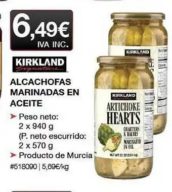 Costco Kirkland Alcachofas Marinadas En Aceite oferta
