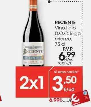Eroski Reciente Vino Tinto D.o.c. Rioja Crianza oferta
