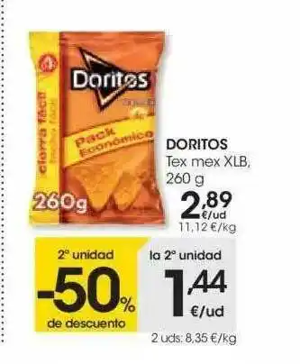 Eroski 2a Unidad -50% De Descuento Doritos Tex Mex Xlb oferta