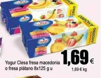 FROIZ Yogur Clesa Fresa Macedonia O Fresa Plátano oferta