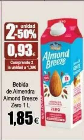 FROIZ Bebida De Almendra Almond Breeze Zero oferta