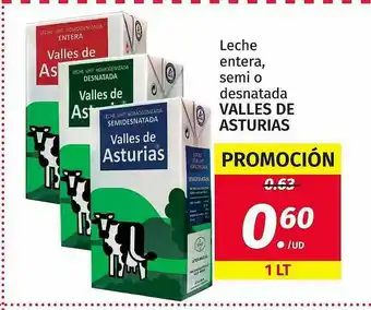 Maskom Supermercados Leche Entera Semi O Desnatada Valles De Asturias oferta